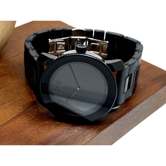 Movado Men's Watch 3600047 Bold Swiss Quartz Black Dial Stainless Steel Rubber - Picture 9 of 14